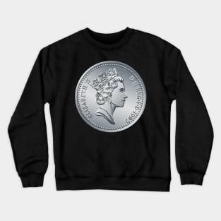 British coin 10 pence with Queen Elizabeth II Crewneck Sweatshirt